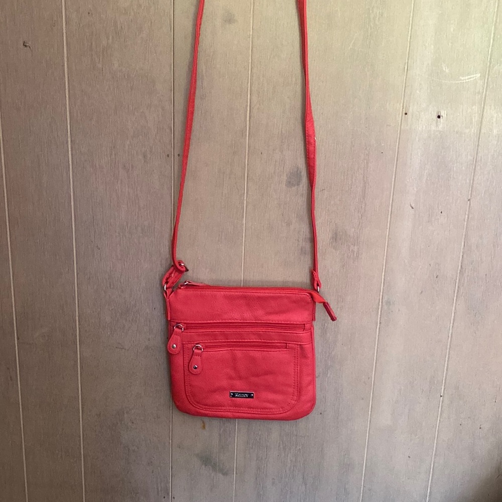 Red leather purse